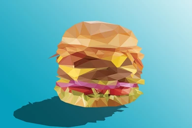 Made This Low poly Burger [1920x1080] : Wallpapers