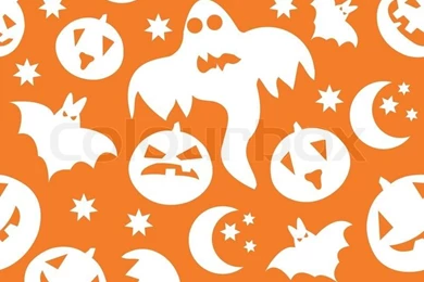 Seamless Halloween Backgrounds With Ghosts, Bats, Pumpkins And ...