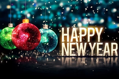 Happy New Year Balls Glitter Wallpapers