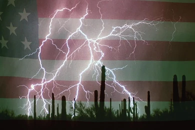 Lightning Storm In The Usa Desert Flag Backgrounds By James BO Insogna