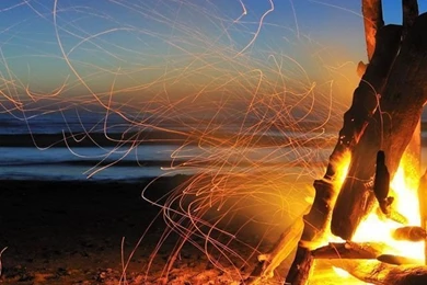 Beach Bonfire iPhone 5s Wallpapers Download