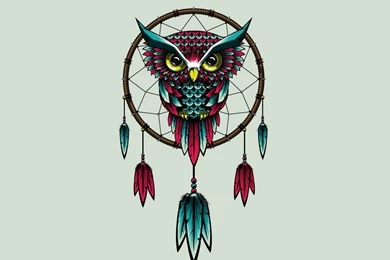 Download Wallpapers 2048x2048 Owl, Bird, Dreamcatcher, Art New iPad ...