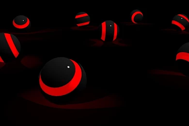 Black & Red Striped Spheres Wallpapers 3D Wallpapers