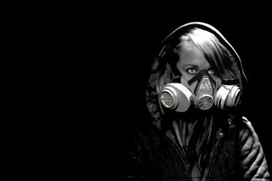 Wallpapers Gas Mask Girl Hoodie Wallchan 1920x1080
