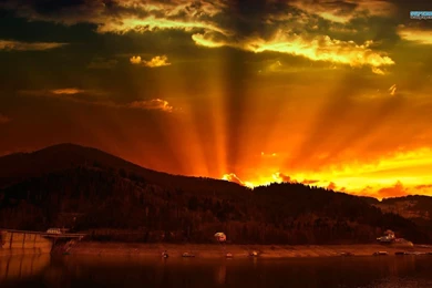 Sunrise Behind The Mountains Wallpapers   Nature Wallpapers