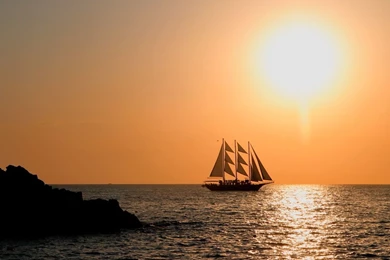 1280x1024 Sailboat Evening Sun Hd Wallpapers