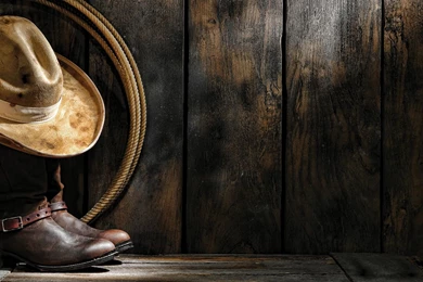 Cowboy Hat And Boots   Wallpaper.