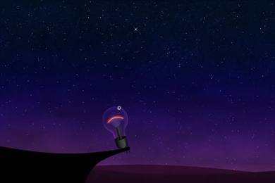 Lamp, Stars, Night