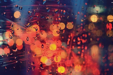 City Lights Behind Rainy Window Wallpapers Photography Wallpapers ...