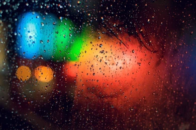 Colorful lights behind rainy window photography hd wallpaper 1920 ...