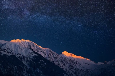 Mountains And A Night Sky HD Wallpapers