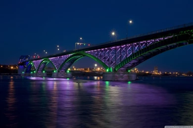 Peace Bridge At Night HD Desktop Wallpapers : High Definition ...