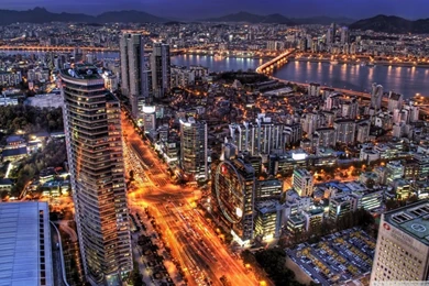 Seoul At Night, South Korea HD Desktop Wallpapers : High Definition ...