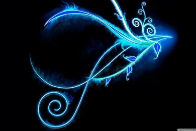 Blue Neon Light Swirls HD Desktop Wallpapers : Widescreen : High ...
