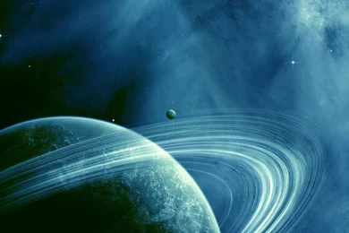 Download Wallpapers 3840x2400 Saturn, Blue Space, Dark Space Ultra ...