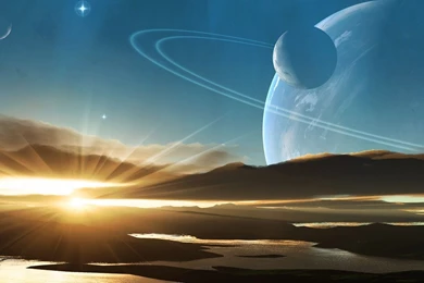 Download Wallpapers 1920x1080 Planet, Light, Saturn, Drawing Full ...