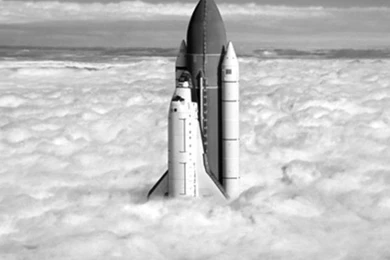 Space Shuttle Flying Trough The Clouds iPhone 5 Wallpapers
