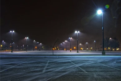 Winds Street Lights Asphalt Parking Lot Wallpapers
