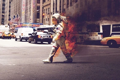 Astronaut On Fire   Pics About Space