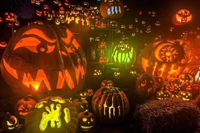 Full HD Wallpapers Halloween Scary Room Jack o' lantern Pumpkin ...