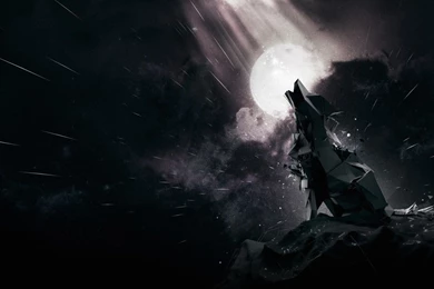 Polygon Howling Wolf Wallpapers   Digital Art Wallpapers