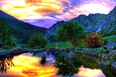 Peaceful Lake In Sunset Wallpapers Hd Free Android Application ...