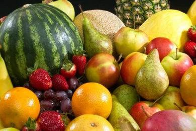 Download Wallpapers 2560x1024 Pineapple, Watermelon, Apples, Fruit ...