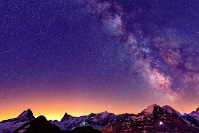 Swiss Alps Night Sky Wallpapers Hd Wallpapers