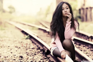 Wallpapers Thinking Girl In Railway 1920 X 1080 Full Hd   1920 X ...