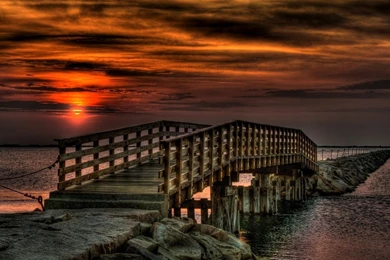 Sunset Bridge FullHD Nature Backgrounds Wallpapers For Laptop ...
