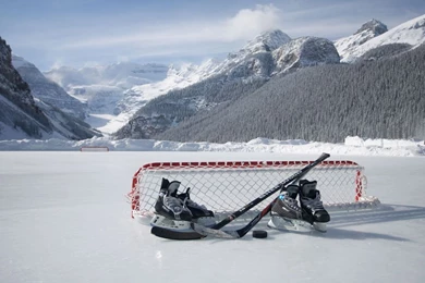 Outdoor Ice Hockey Rink Backgrounds   Invitation Templates