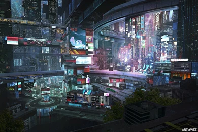 Another Future City (xpost /r/wallpaper) : Cyberpunk
