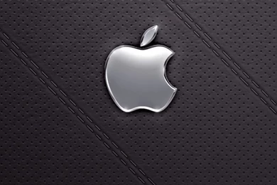 iPhone 4 640 X 960 Black Leather Apple Logo Wallpapers And ...