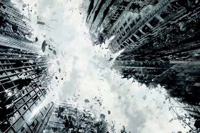 Download Batman City In Ruins Logo Wallpapers For iPhone 4