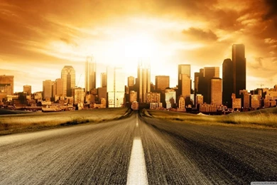 Road To City HD Desktop Wallpapers : High Definition : Fullscreen ...