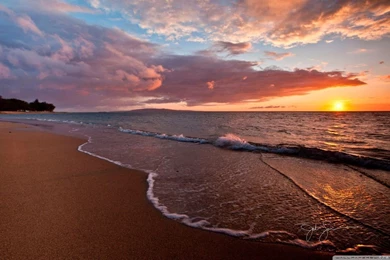 Beach   Sunset HD Desktop Wallpapers : High Definition : Fullscreen ...