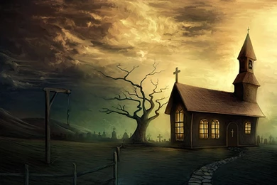 Church And Grave Yard Horror Wallpapers HD Download