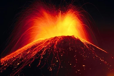 Volcano, Lights Up The Mountain Download PowerPoint Backgrounds ...