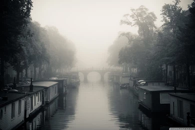 Misty Amsterdam Autumn HD Desktop Wallpapers : Widescreen : High ...