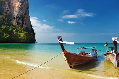 Download Wallpapers 1920x1080 Thailand, Tropical, Beach, Boats Full ...