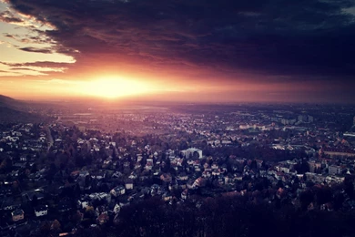 Download Wallpapers 1920x1200 City, Night, Top View, Light, Sky ...