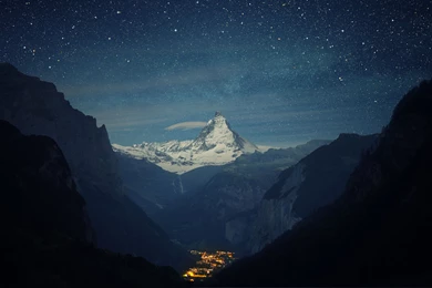 Download Wallpapers 3840x2400 Switzerland, Alps, Mountains, Night ...