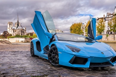 Download Wallpapers 1920x1080 Lamborghini, Aventador, Blue, Paris ...