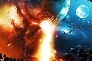 Download 1366x768 Space Fire Wallpapers