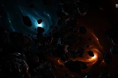 Red & Blue Vortices In Space Wallpapers   Fantasy Wallpapers