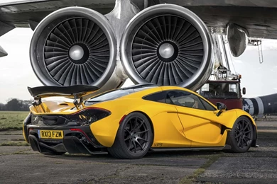 HD Backgrounds P1 McLaren Yellow Color Airplane Turbines Supercar ...