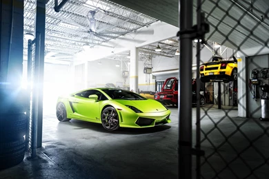 Green Garage Gallardo Lamborghini Supercar Wallpapers
