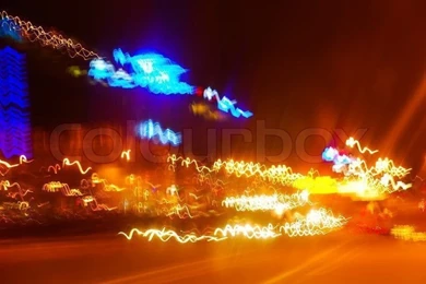 Abstract Backgrounds Of Blurred Night City Lights Stock Photo