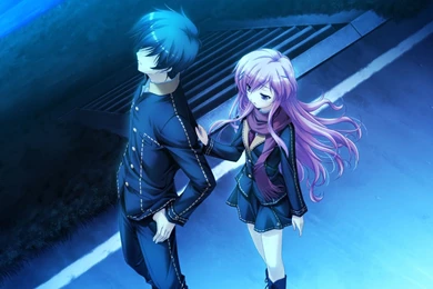 Download Wallpapers 1920x1080 Anime, Boy, Girl, Touching, Twilight ...