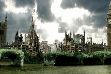 London Postapocalyptic Artwork Fantasy Hd Wallpapers (
